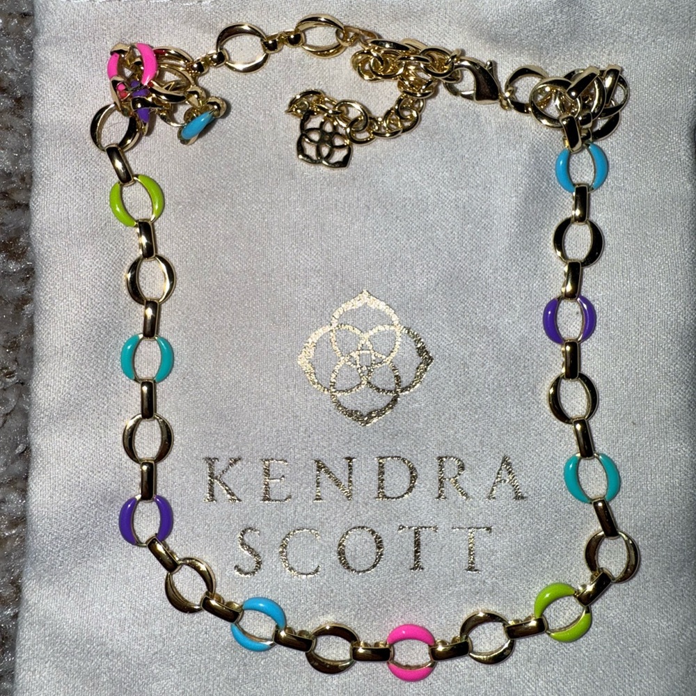 Kendra Scott Gold and Multicolor Link Bracelet
